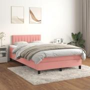 vidaXL Ramsäng med madrass rosa 120x200 cm sammet