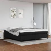 vidaXL Ramsäng med madrass svart 200x200 cm konstläder