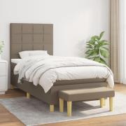 vidaXL Ramsäng med madrass taupe 90x200 cm tyg