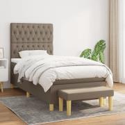 vidaXL Ramsäng med madrass taupe 100x200 cm tyg