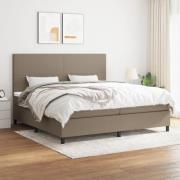 vidaXL Ramsäng med madrass taupe 200x200 cm tyg