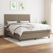 vidaXL Ramsäng med madrass taupe 160x200 cm tyg