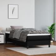 vidaXL Ramsäng med madrass svart 90x190 cm konstläder