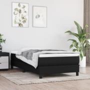vidaXL Ramsäng med madrass svart 90x200 cm tyg