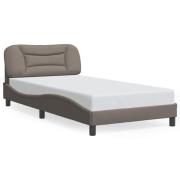 vidaXL Sängram utan madrass taupe 100x200 cm tyg