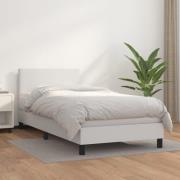 vidaXL Ramsäng med madrass vit 80x200 cm konstläder
