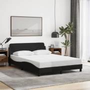 vidaXL Sängram utan madrass svart 140x200 cm tyg