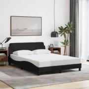 vidaXL Sängram utan madrass svart 140x190 cm tyg
