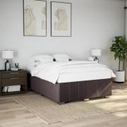 vidaXL Sängram utan madrass mörkbrun 160x200 cm tyg
