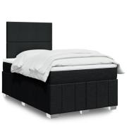 vidaXL Ramsäng med madrass svart 120x190 cm tyg