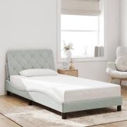 vidaXL Bed Frame without Mattress Light Grey 100x200 cm Velvet