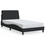 vidaXL Sängram utan madrass svart 100x200 cm sammet