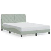 vidaXL Sängram utan madrass ljusgrå 140x200 cm sammet