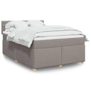 vidaXL Ramsäng med madrass taupe 140x190 cm tyg