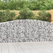 vidaXL Gabion bågformad 400x30x100/120 cm galvaniserat järn