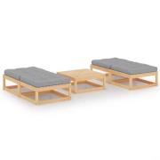 vidaXL Loungegrupp med dynor 5 delar massiv furu