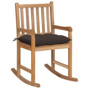 vidaXL Gungstol med taupe dyna massiv teak
