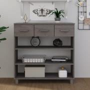 vidaXL Konsolbord HAMAR ljusgrå 90x35x90 cm massiv furu