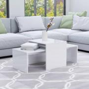vidaXL Soffbord set vit högglans 100x48x40 cm konstruerat trä