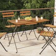 vidaXL Hopfällbart cafébord 100x54x71 cm massivt akaciaträ och stål