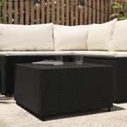 vidaXL Loungebord fyrkantigt svart 50x50x30 cm konstrottning