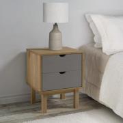 vidaXL Sängbord OTTA brun&grå 45x39x57 cm massiv furu