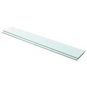 vidaXL Hyllplan 2 st glas genomskinlig 100x15 cm