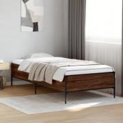 vidaXL Sängram brun ek 90x200 cm konstruerat trä och metall