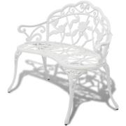 vidaXL Trädgårdsbänk 100 cm gjuten aluminium vit
