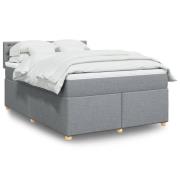 vidaXL Ramsäng med madrass ljusgrå 160x200 cm tyg
