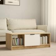vidaXL Soffbord vit och sonoma-ek 102x50x36 cm konstruerat trä