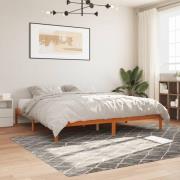 vidaXL Sängram utan madrass vaxbrun 180x200 cm massiv furu