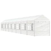 vidaXL Paviljong med tak vit 17,84x2,28x2,69 m polyeten