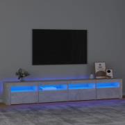 vidaXL Tv-bänk med LED-belysning betonggrå 240x35x40 cm