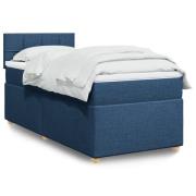 vidaXL Ramsäng med madrass blå 80x200 cm tyg