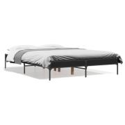 vidaXL Sängram svart 135x190 cm konstruerat trä och metall