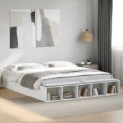 vidaXL Sängram vit 200x200 cm konstruerat trä