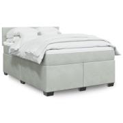vidaXL Ramsäng med madrass ljusgrå 140x200 cm sammet