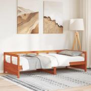 vidaXL Dagbädd utan madrass vaxad brun 90x190 cm massiv furu