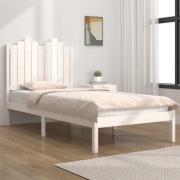vidaXL Sängram vit massivt trä 75x190 cm
