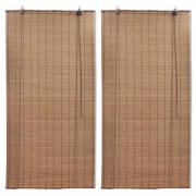 vidaXL Rullgardin bambu 2 st 100 x 160 cm brun