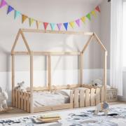 vidaXL Barnsäng med husram 80x160 cm massiv furu