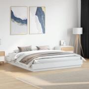 vidaXL Sängram med LEDs utan madrass vit 180x200 cm