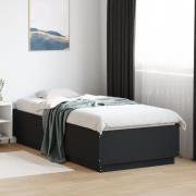 vidaXL Sängram svart 90x200 cm konstruerat trä