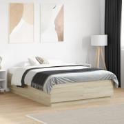 vidaXL Sängram sonoma-ek 140x190 cm konstruerat trä