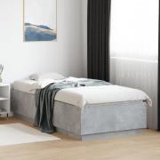 vidaXL Sängram betonggrå 90x200 cm konstruerad trä