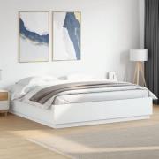 vidaXL Sängram med LEDs utan madrass vit 180x200 cm