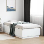 vidaXL Sängram vit 90x200 cm konstruerat trä