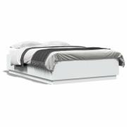 vidaXL Sängram med LEDs vit 160x200 cm konstruerat trä