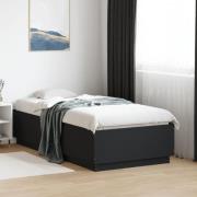 vidaXL Sängram svart 90x190 cm konstruerat trä